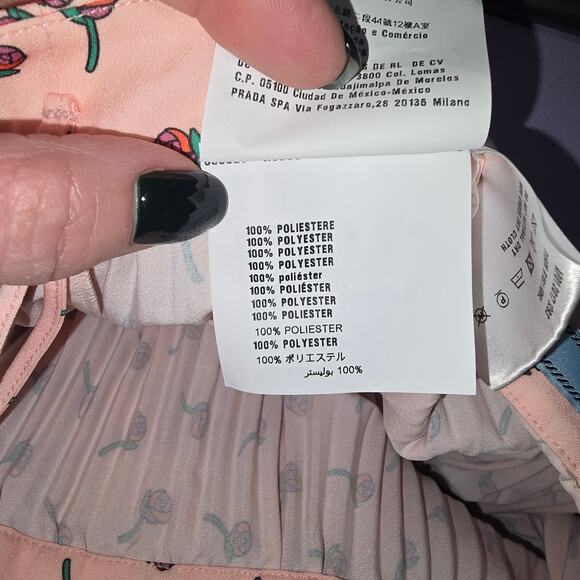 Prada 2017 Pink Pleated CDC Rose Print Midi Skirt Size 40 NWT - Picture 5 of 11